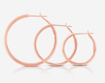 Aros de diamantes en oro de 14 k