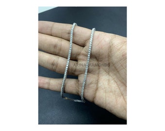 14K Gold Natural 6 Carat Diamond Tennis Necklace SI1