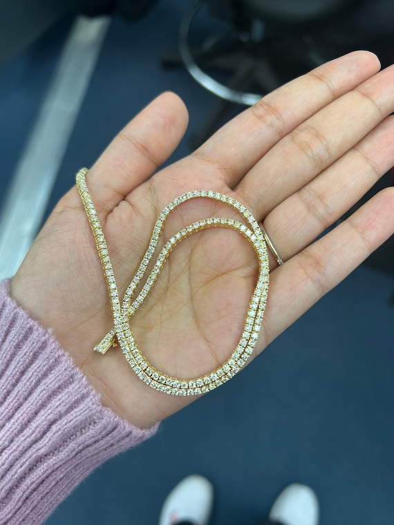 Carat Natural Diamonds Tennis Necklace in 14k Gold