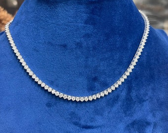 20 carats Tennis Necklace in 14K White Gold 3 Prong VS2/SI1 G/H