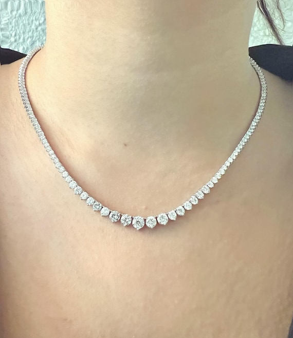 Dainty 2 Diamond Riviera Necklace – Nicole Rose Fine Jewelry