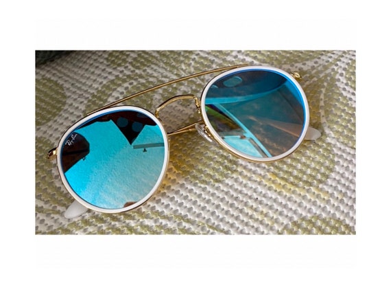 Ray-ban Round Double Bridge Flash Blue 
