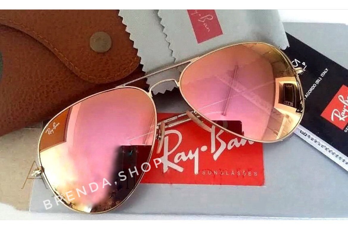 Ray-ban Aviator RB3025 Pink Mirror - Etsy