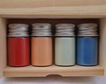 GREEK dry pigment assortment - four 2-tsp bottles