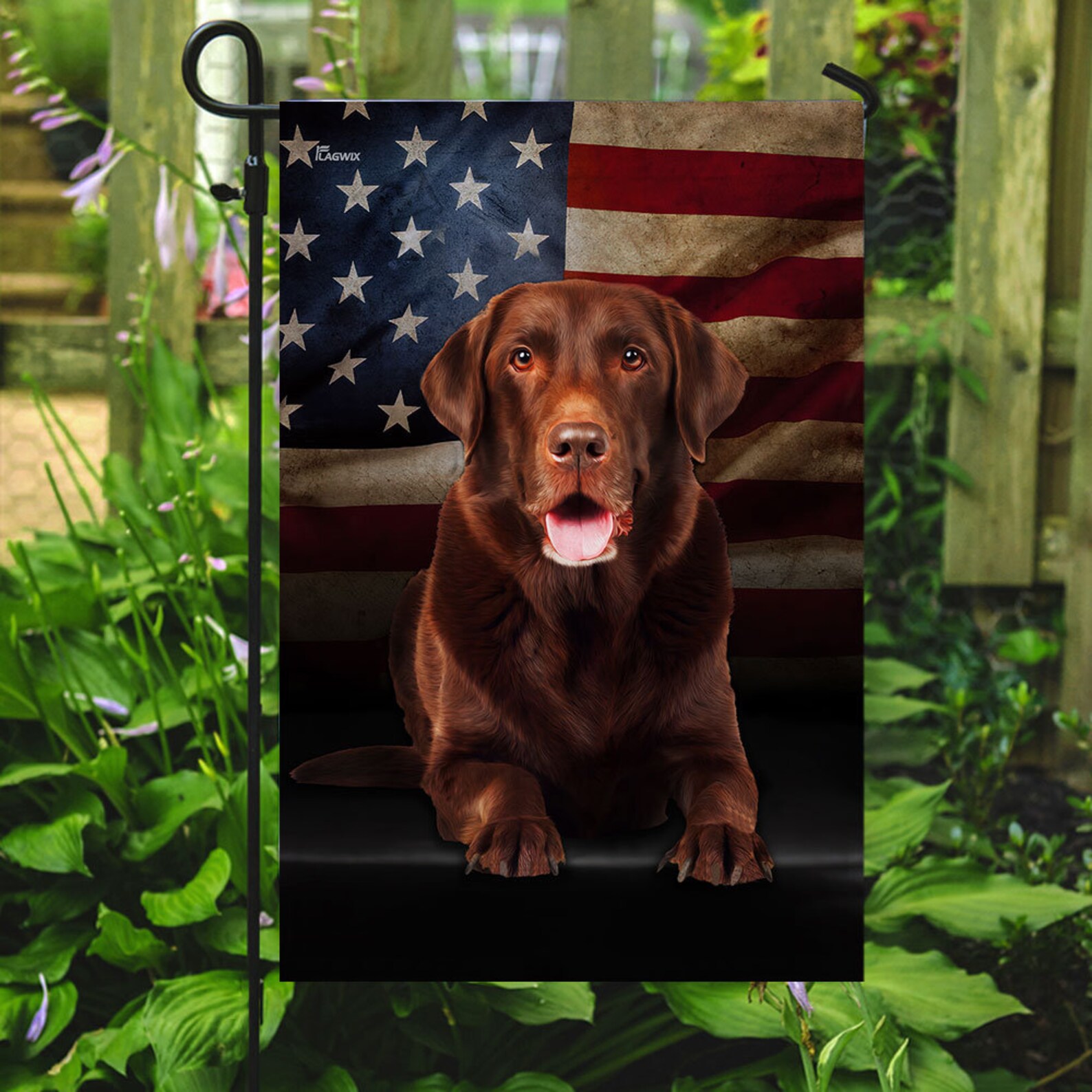 Chocolate Labrador American Flag Garden Flag House Flag Etsy
