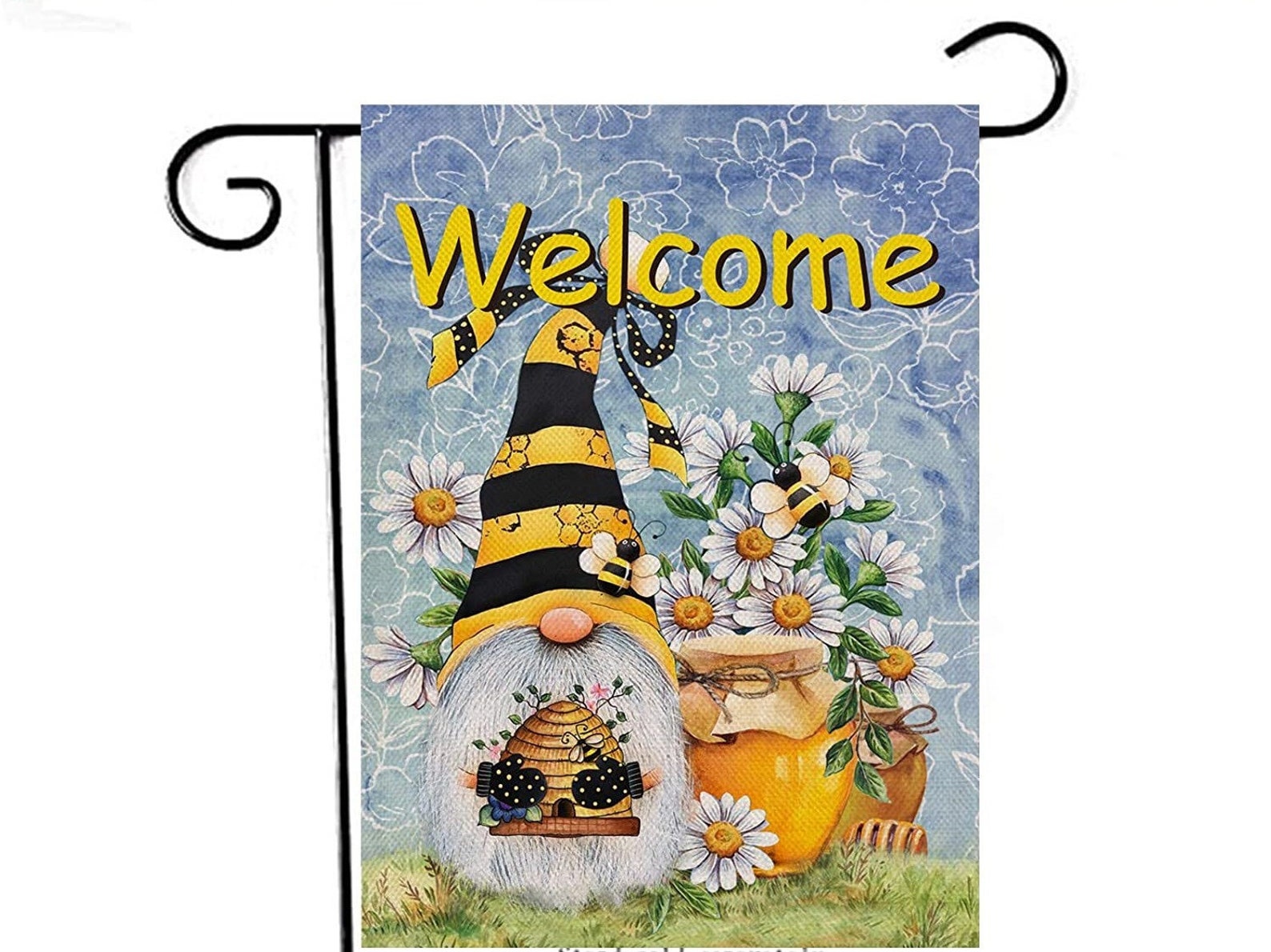 Welcome Honey Bee Gnome House Flag Spring Summer Garden Flag | Etsy