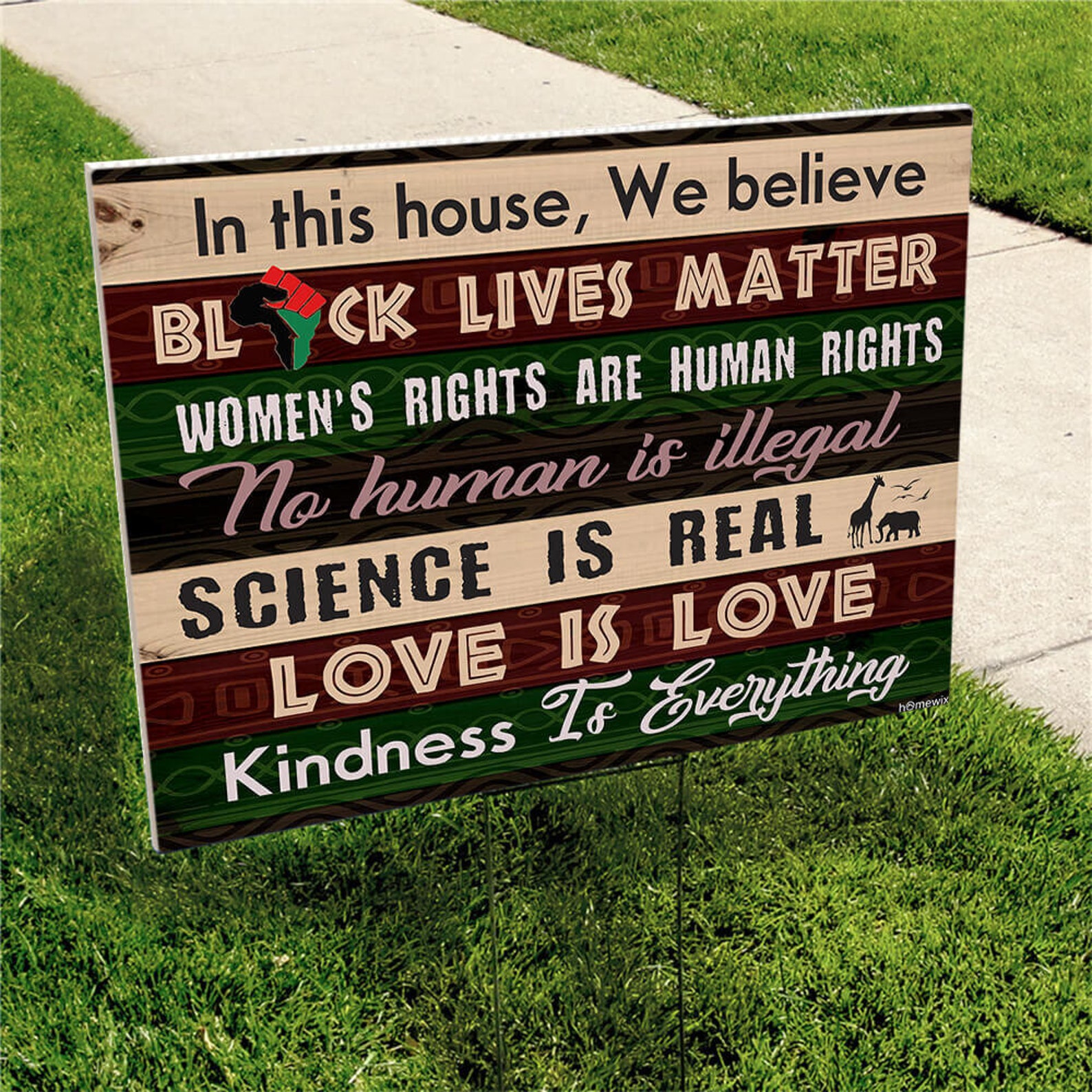 In This House We Believe Yard Sign Personalized Yard Sign Etsy