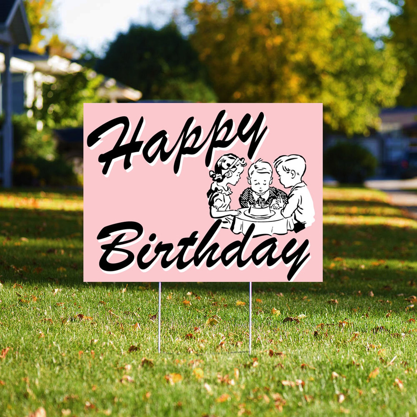 Happy Birthday Yard Signs Personalized Yard Sign Yard Sign Etsy