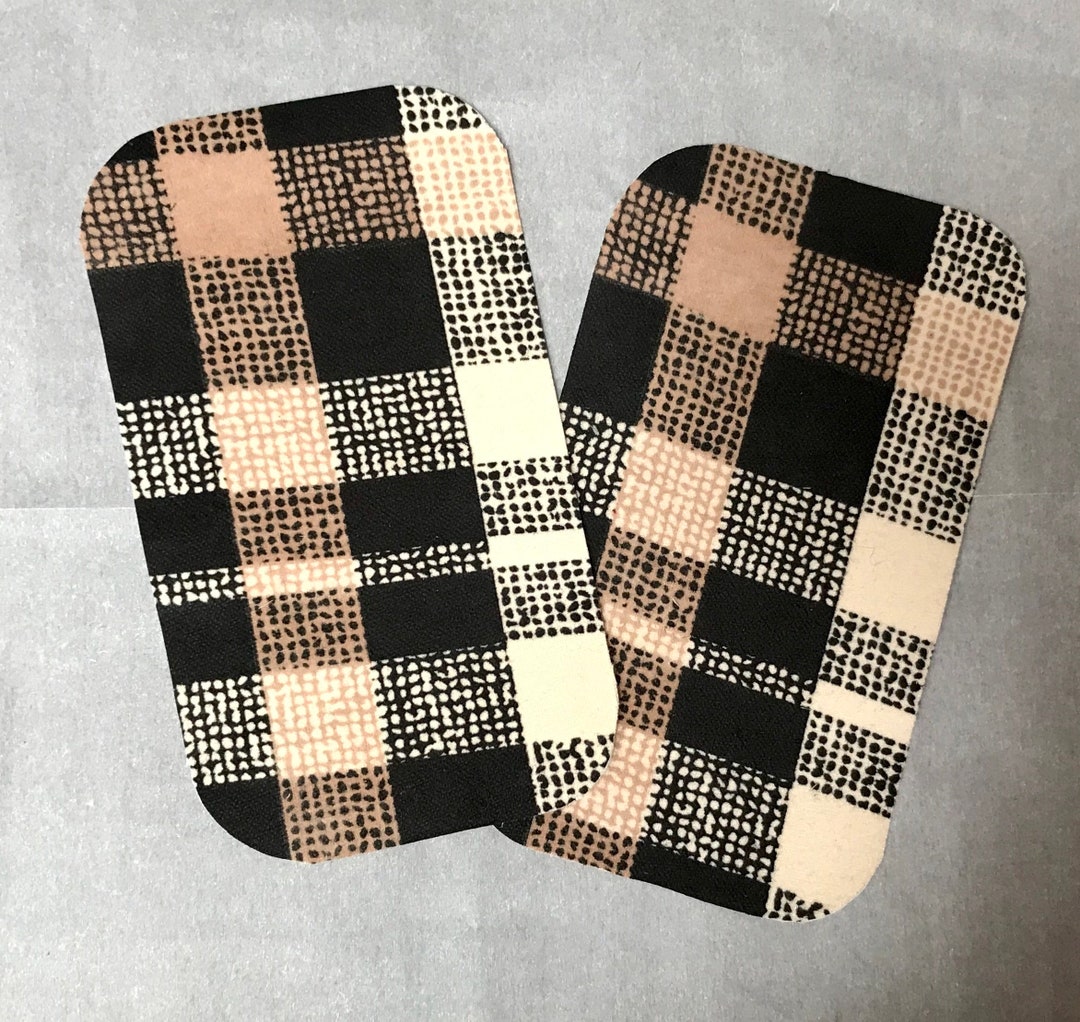 Ironon Elbow Patch Black/white Plaid Set of 2 Etsy