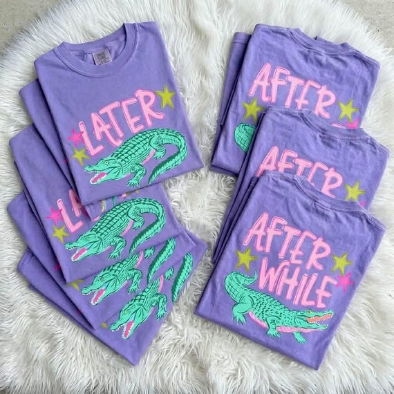 Later Alligator Shirt, After While Crocodile Tee, Funny Southern Saying Shirt, Beach Vacation Shirt Women, Coastal Preppy Graphic Tee, Comfo