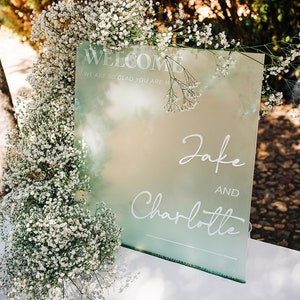 Personalised Acrylic Wedding Welcome Sign Wedding Decorations Welcome To Our Wedding Modern Wedding Signage image 1