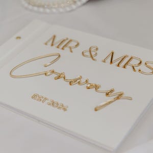 Personalised Wedding Guestbook, A4 Acrylic Guestbook, Polaroid Guestbook Wedding Decor, Gold Wedding Signs, White Wedding Decor Signage