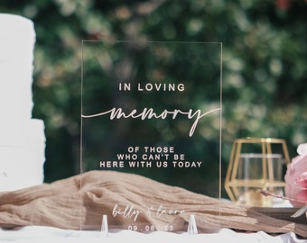 In Loving Memory Wedding Sign With Stands Acrylic Wedding Signage Acrylic Wedding Memorial Wedding Sign