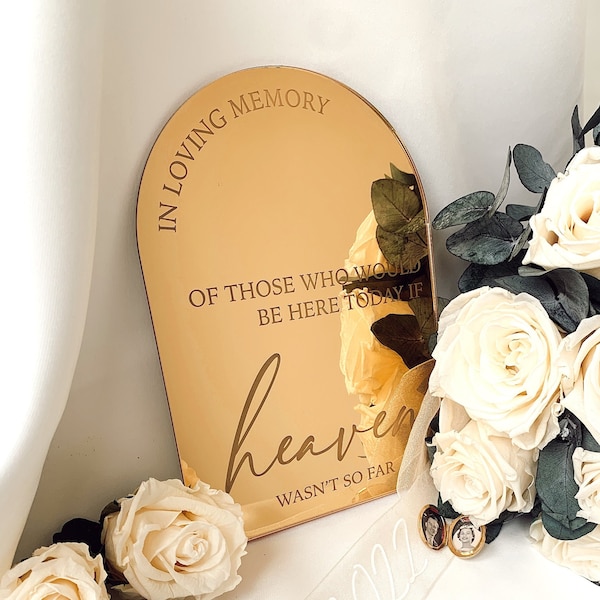 In Loving Memory Wedding Sign With Stands Memorial Acrylic Arch Wedding Signage Acrylic Wedding Remembrance Wedding Sign Heaven