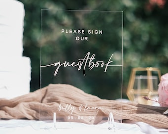 Acrylic Wedding Guestbook Sign with Stands