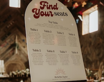 Western Wedding Table Plan Seating Chart | Wedding Seating Plan | Table Plan | Table Seat Plan | Barn Wedding | Country Themed