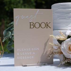 Guestbook Sign for Wedding With Stand Acrylic Wedding Signage Wedding Guest Book Signage Please Sign My Guestbook Sign