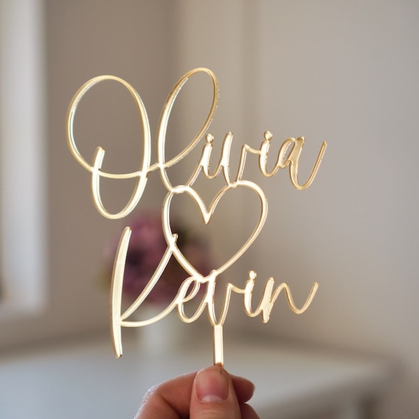 Adornos personalizados para tartas de boda (Reino Unido), adorno para tarta de Sr. y Sra., corazón de acrílico, de madera, para novios, gays, aniversario de oro, para compromiso