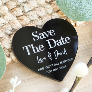 Magnet Heart Save The Date Cards UK Wood Wedding Save the Date Ideas Invite Wedding Invitation Acrylic Inketch Wedding Stationery UK