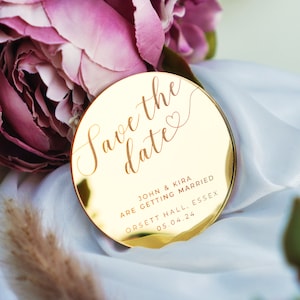 Save The Date Magnet oder Ohne Magnet Acryl Hochzeitseinladungen Save the Dates Karten Hochzeit Einladen Ziel Hochzeit Briefpapier