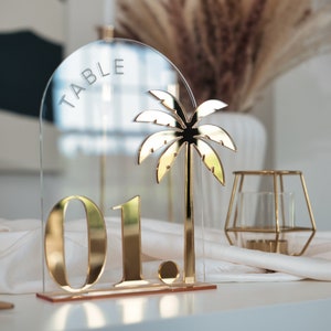 Unieke bruiloft tafelnummers met standaard bruiloft bord acryl tafelbord tafelnamen bruiloft tafeldecoraties Boho Glam Tropical