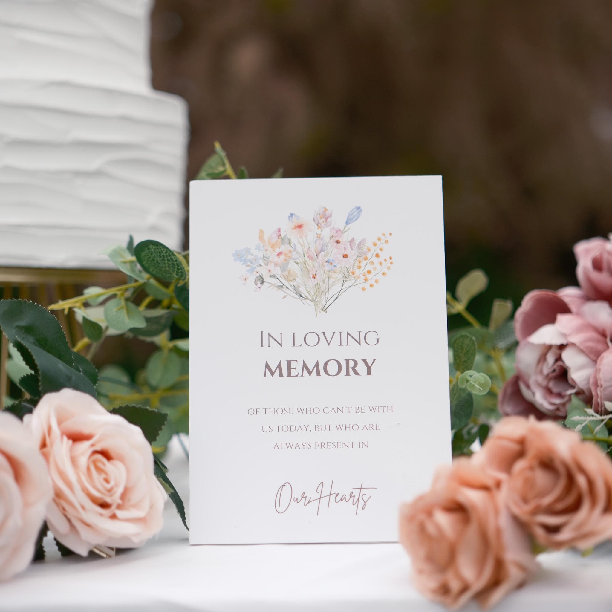 In Loving Memory Wedding Sign – Floral Wedding Signage, Wild Flower ...
