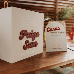 Boîte pour cartes de mariage personnalisée en acrylique, style bohème et signe de remerciement, boîte pour cartes de mariage, boîte pour cartes de fête, décorations de mariage rustiques