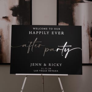 Happily Ever After Party Welcome Sign, Modern Wedding Signage Wedding Decorations, Luxury Wedding Reception Signage, Personalised Acrylic