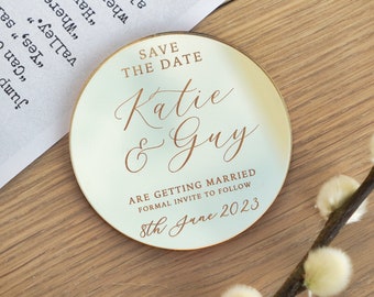 Acrylic Wedding Save The Date Magnet: Rustic Elegant Invitations