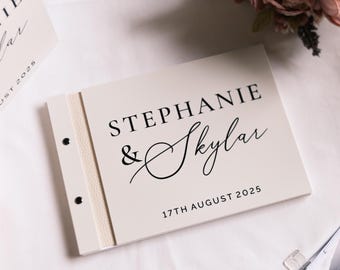 Custom Acrylic Wedding Guest Book A4 – Photo or Polaroid can be added in guestbook Matching Card Box Available
