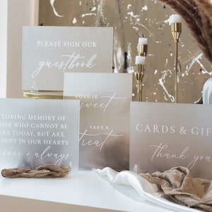 Bruiloftsborden voor bruiloftsreceptie, bord gastenboek, lief bord, herdenkingsbord, tafelnummers bruiloft, kaarten en geschenken, ceremonie losgekoppeld