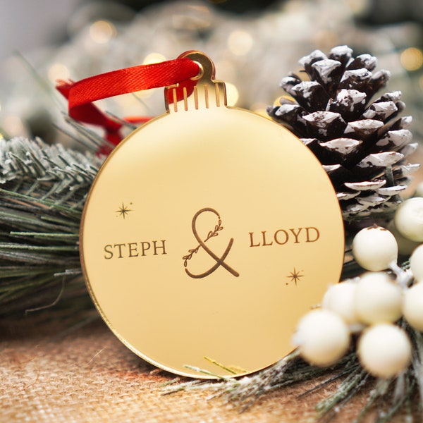 Personalised Couple Bauble Gift for Girlfriend Gift for Boyfriend First Christmas Together Bauble New Couple Gift First Xmas Together Couple