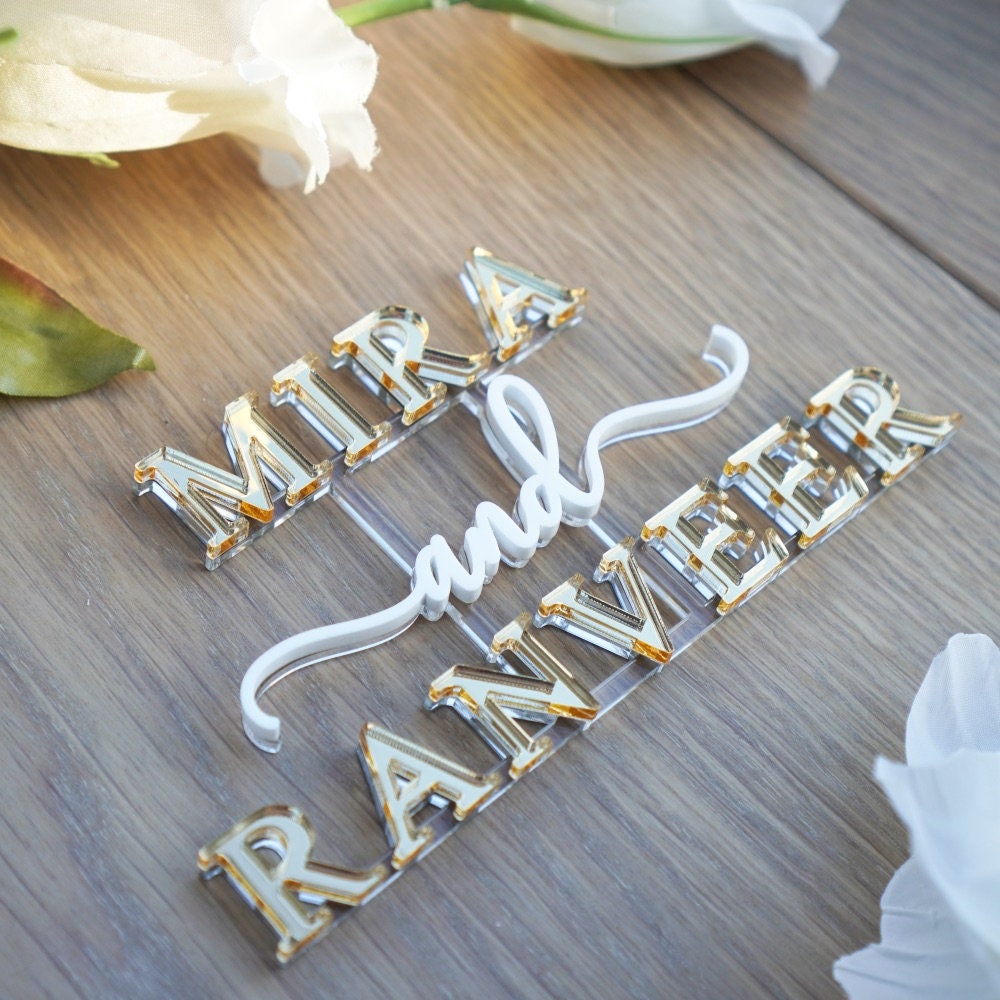 Personalised Wedding Cake Toppers UK Double Layer Mr and Mrs - Etsy UK