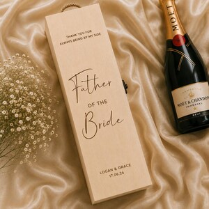 engraved wine box for father of the bride