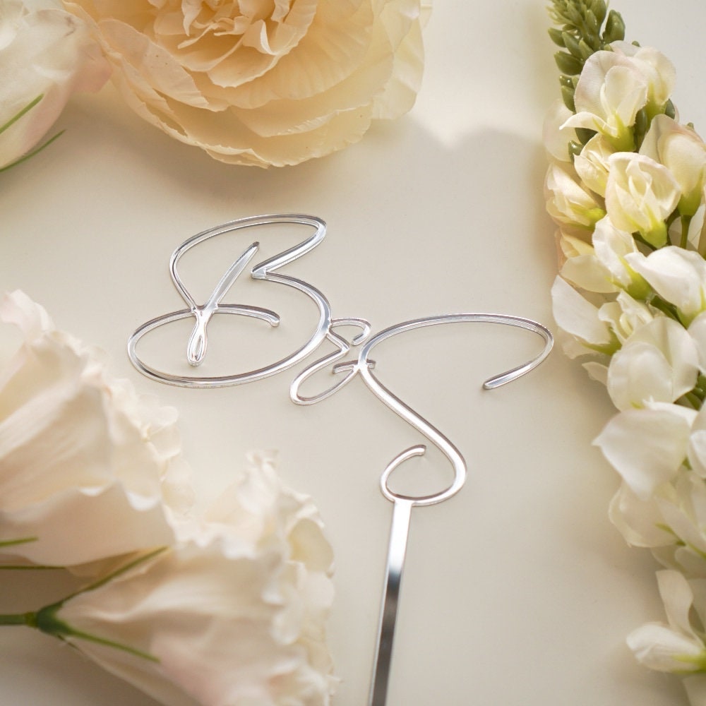 Wedding Initial Cake Topper Letters Acrylic Cake Topper Bride and Groom ...