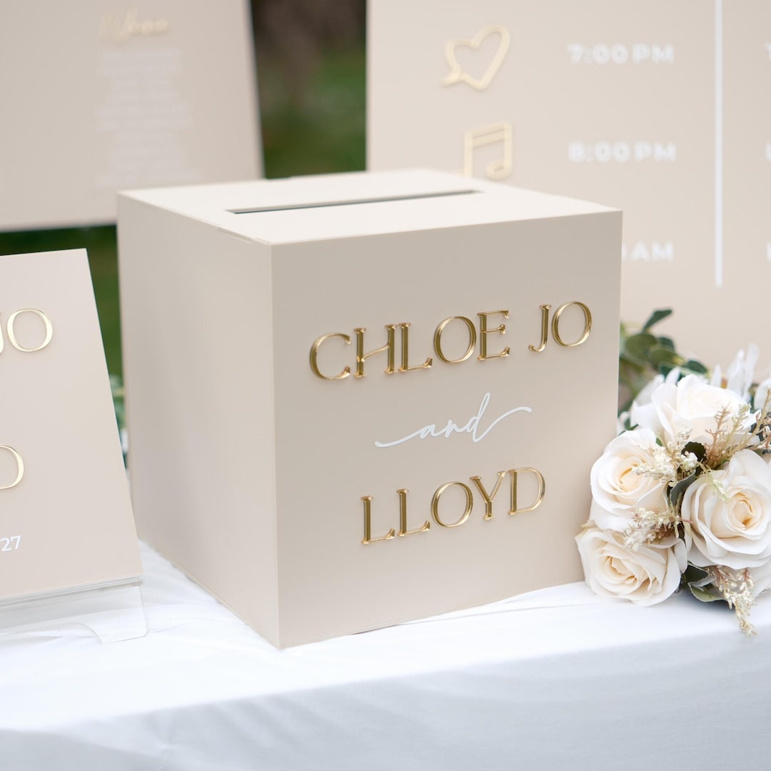 Custom Acrylic Wedding Card Box With Lock Option – Personalised Post ...