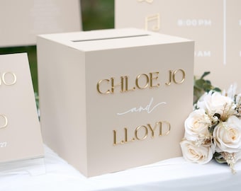 Custom Acrylic Wedding Card Box with Lock option – Personalised Post Box for Weddings, Giftcard Box, Signage Wedding Decor Cardbox