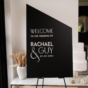 Acrylic Wedding Welcome Sign Personalised Welcome To Our Wedding Modern Wedding Signage Luxury Wedding Reception Decor A2,A1 Welcome Sign