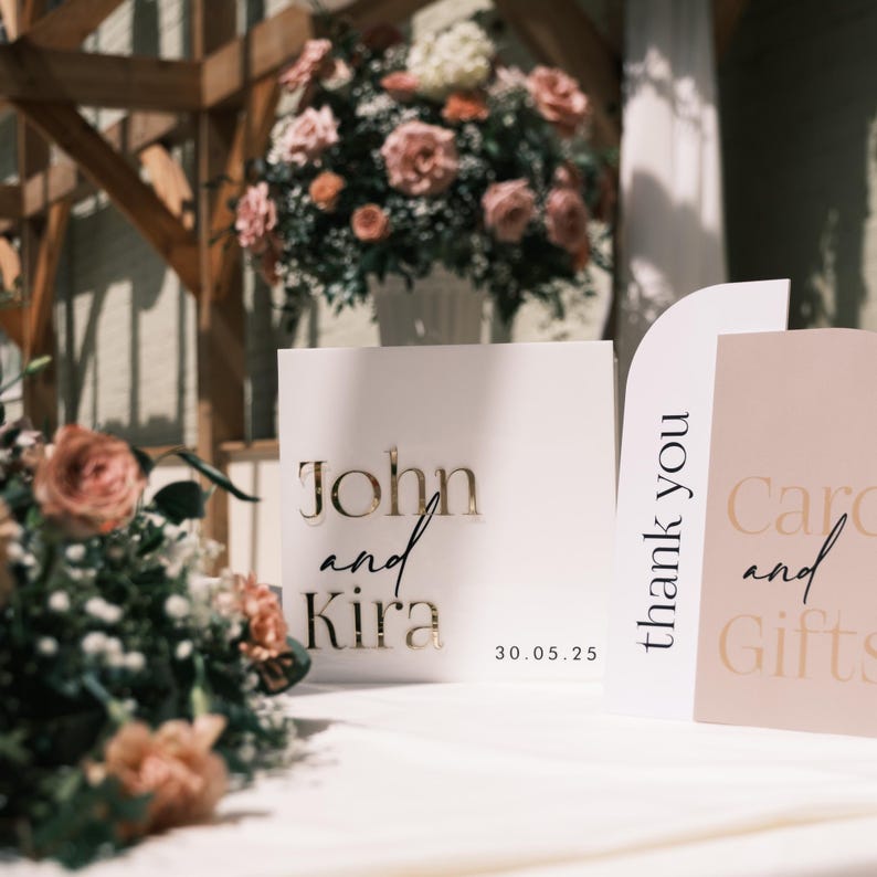 Personalised Acrylic Wedding Card Box With Names, Custom Cards & Well ...