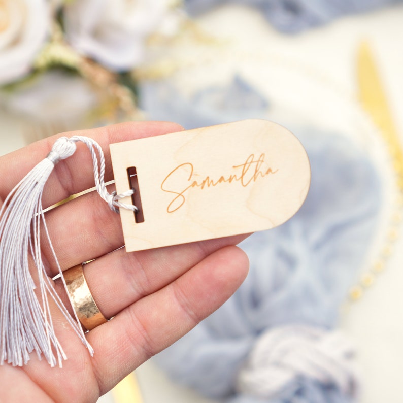 Personalised Luggage Tag Wedding Favour Ideas Keyring Place Card Bookmark With Tassel Name Gift Tag Wedding Favor Keychain image 3