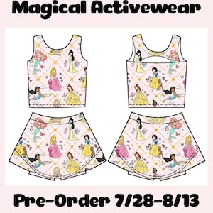 Princesses Women/Kids Activewear Set, Disney Shirt, Athletic Set, Princess Dress, Yoga Fabric Set,Disney Outfit, PREORDER
