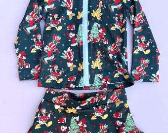 Christmas Mickey Minnie Adult/Kids Activewear Set, Disney Shirt, Athletic Set, Princess Dress, Yoga Fabric Set,Disney Outfit, PREORDER