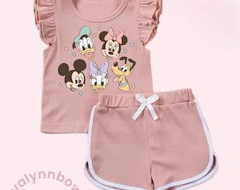 Minnie Mouse mickey mouse outfit, play set, disney shirt, baby shirt, disney outfit, shorts shirt disney