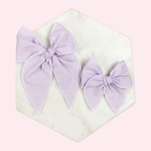 Lavender hair bow, purple bow, spring bow, baby bow, hair clip, baby headband, fable bow, sailor bow, girls bows