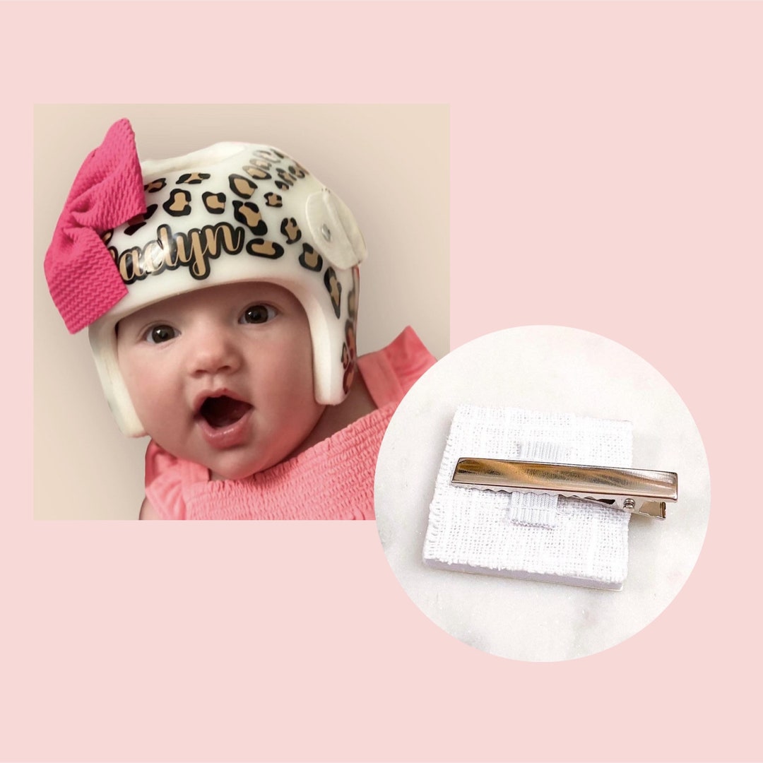 Cranial Helmet Bow Patch,baby Bows Helmet Attachment, Alligator Clip