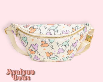 Mickey Minnie Large Fanny Pack, Ballons, Disney Bag, Disney Belt Bag, Disney Crossbody Bag