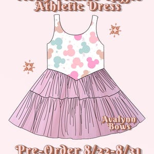Minnie Mickey Adult Kids Athletic Dress, Disney Dress, Athletic Set, Princess Dress, Yoga Fabric Set,Disney Outfit, PREORDER