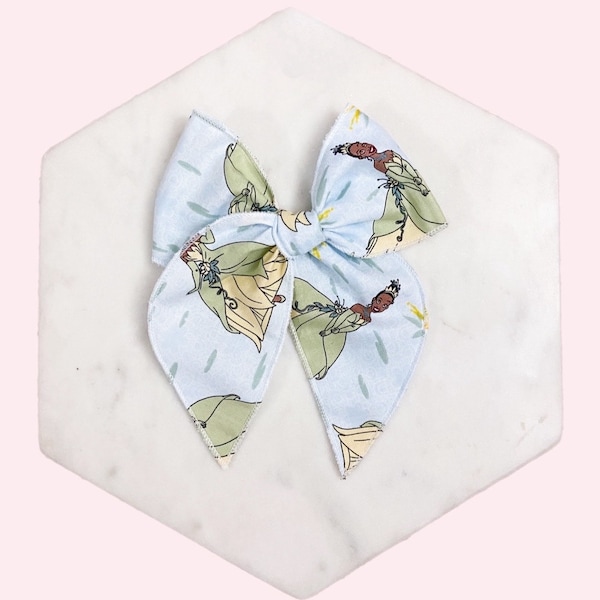 Tiana hair bow, Disney bow, Disney parks bow, baby bow, hair clip, baby headband, princess bow