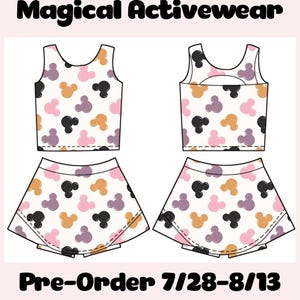 Halloween Mickey Minnie Mouse Women/Kids Activewear Set, Disney Shirt, Athletic Set, Princess Dress, Yoga Fabric Set,Disney Outfit, PREORDER
