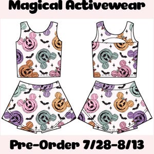 Halloween Mickey Pumpkins Women/Kids Activewear Set, Disney Shirt, Athletic Set, Princess Dress, Yoga Fabric Set,Disney Outfit, PREORDER